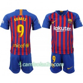 Camisolas de Futebol FC Barcelona Suarez 9 Criança Equipamento Principal 2018/19 Manga Curta